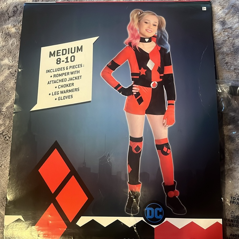 DC Kids Harley Quinn Costume - Red and Black